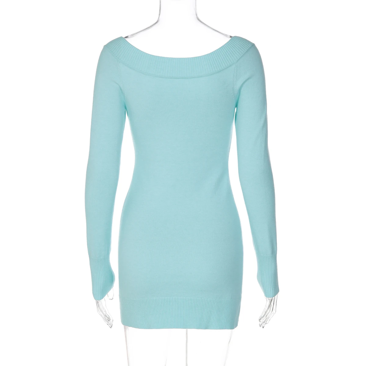 Hugcitar Elegantes V-Ausschnitt Langarm Sexy Bodycon Pullover Minikleid Herbst Winter Damenkleidung Streetwear Geburtstagsparty – Detail 4