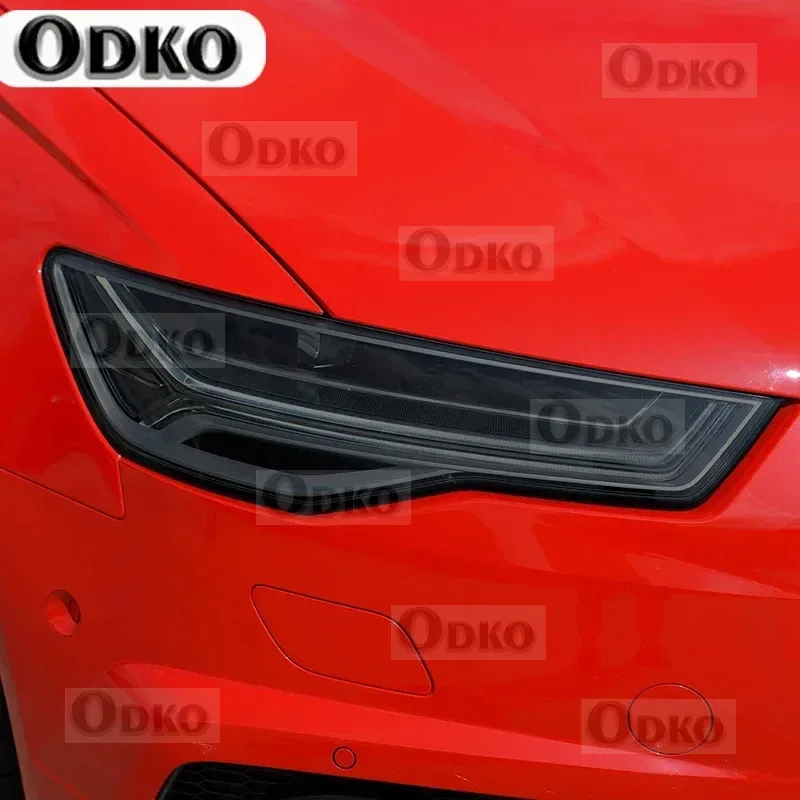 2 قطعة سيارة العلوي طبقة رقيقة واقية المدخن الأسود تينت التفاف الفينيل شفافة ملصق من البولي يوريثان لأودي A6 C7 4G S6 RS6 2012-2018 #4