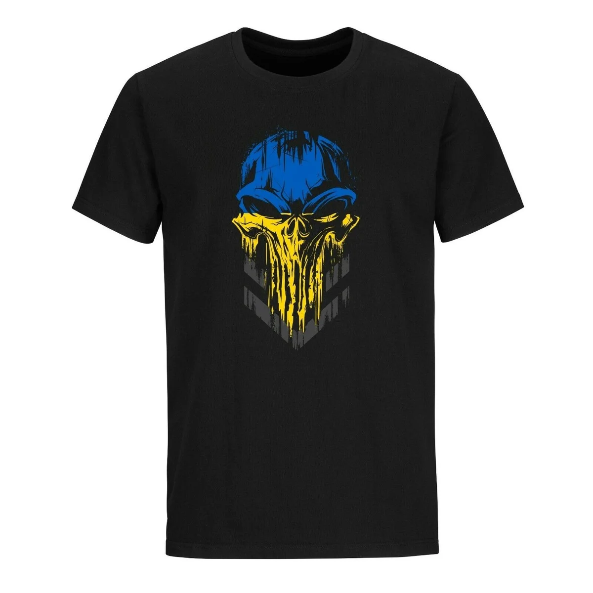 Ukraine Skull Flag Military Ukrainian Men T-shirt Short Sleeve Casual Cotton O-Neck Summer TShirts