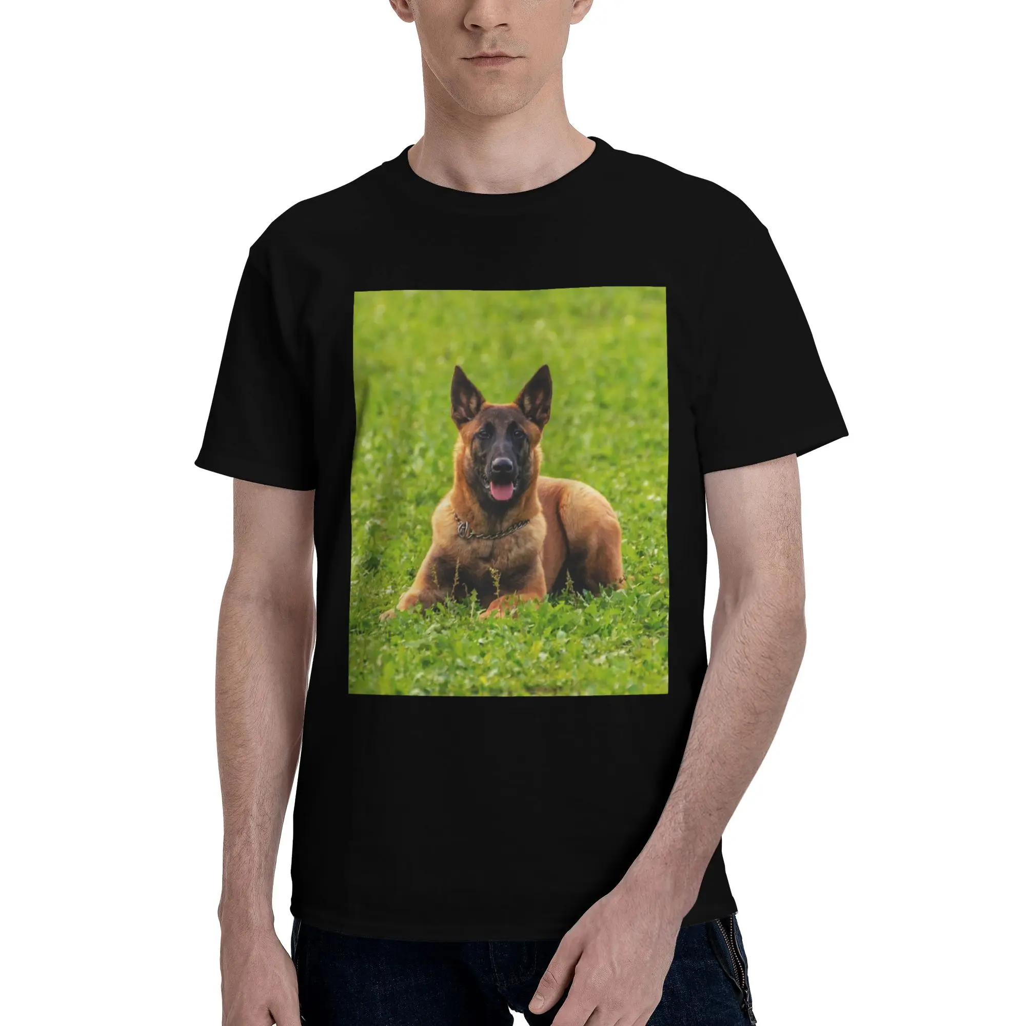 

Belgian Shepherd Dog Malinois 100% Cotton T-Shirt Men'sClassic T Shirts Men Round Neck Short Sleeve S-6XL
