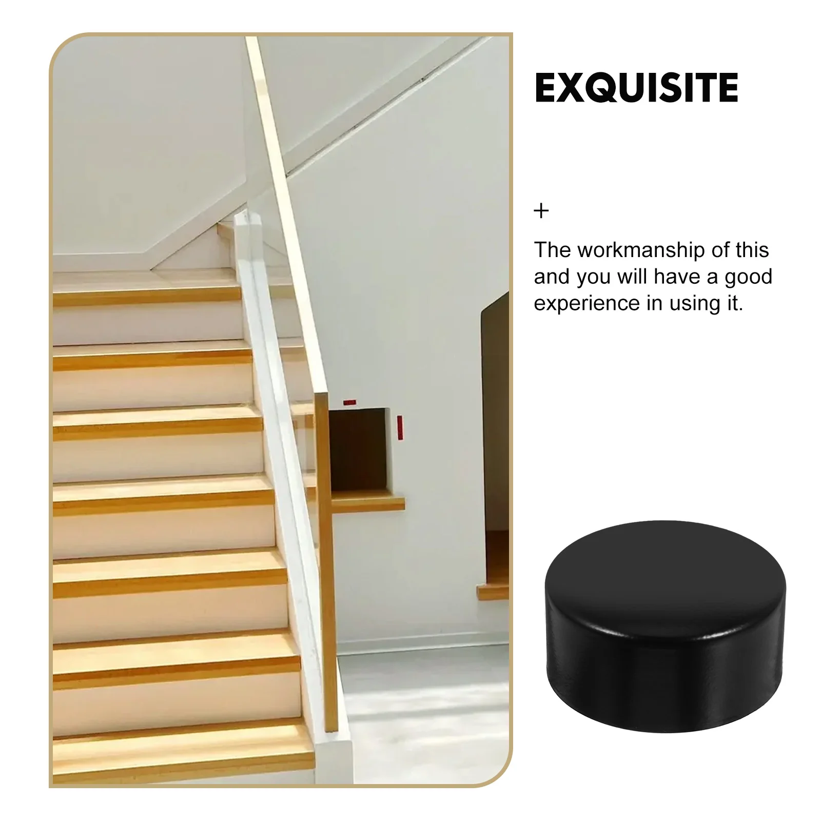 2PCS Stainless Steel Handrail End Caps Minimalist Design Easy Install PVC Wood Handrails Home Office Commercial Building