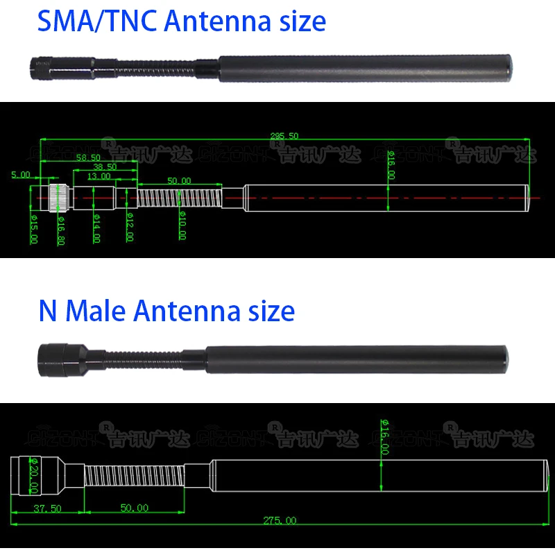 Individual tactical Gooseneck antenna 868MHz 915MHz omni high gain graph data transmission remote control antenna flexional