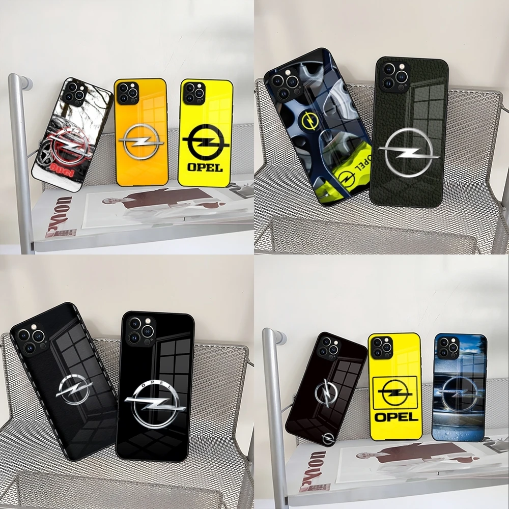 Coole O-Opel Auto-Handyhülle für iPhone 17 Air 16 15 14 12 11 13 Pro Max Mini X Xr Xs Se Plus Glas