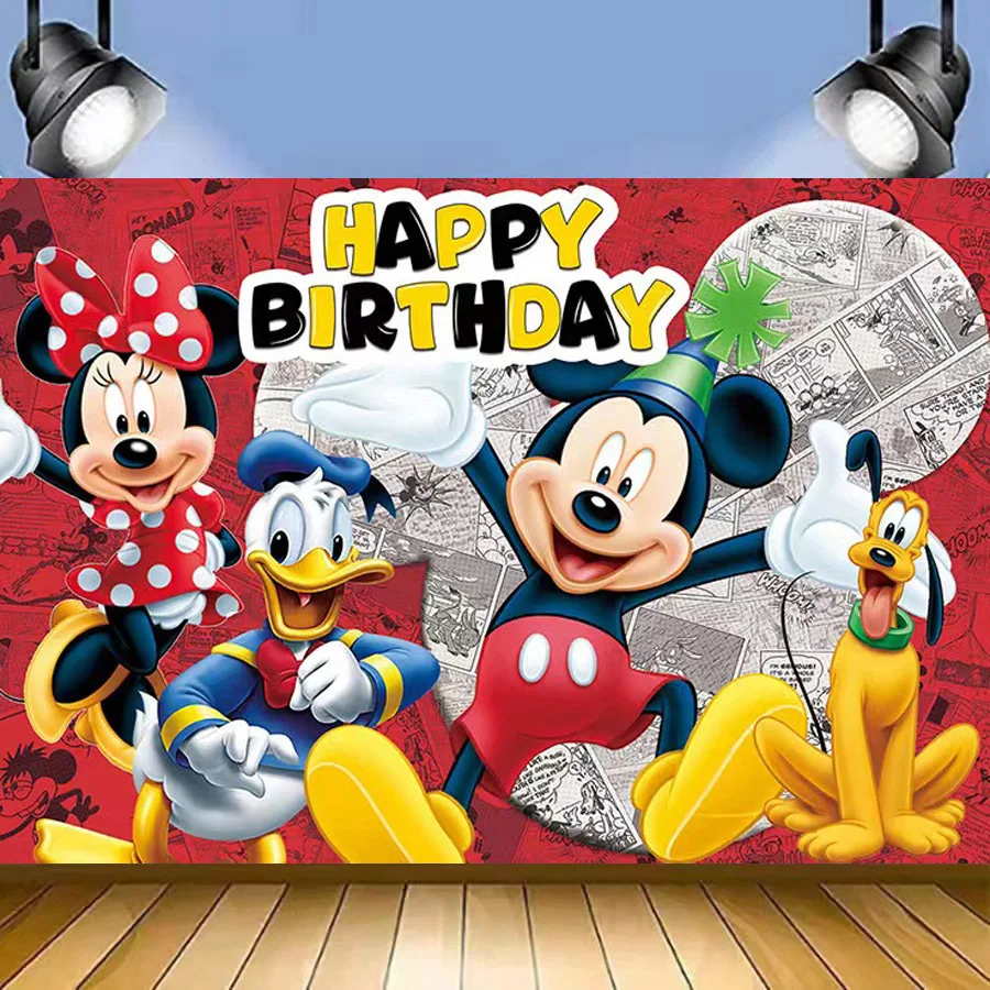 Topolino compleanno decorazione stoviglie tazza piatto palloncino Mickey festa di compleanno sfondo nuovo stile evento festa forniture per bambini