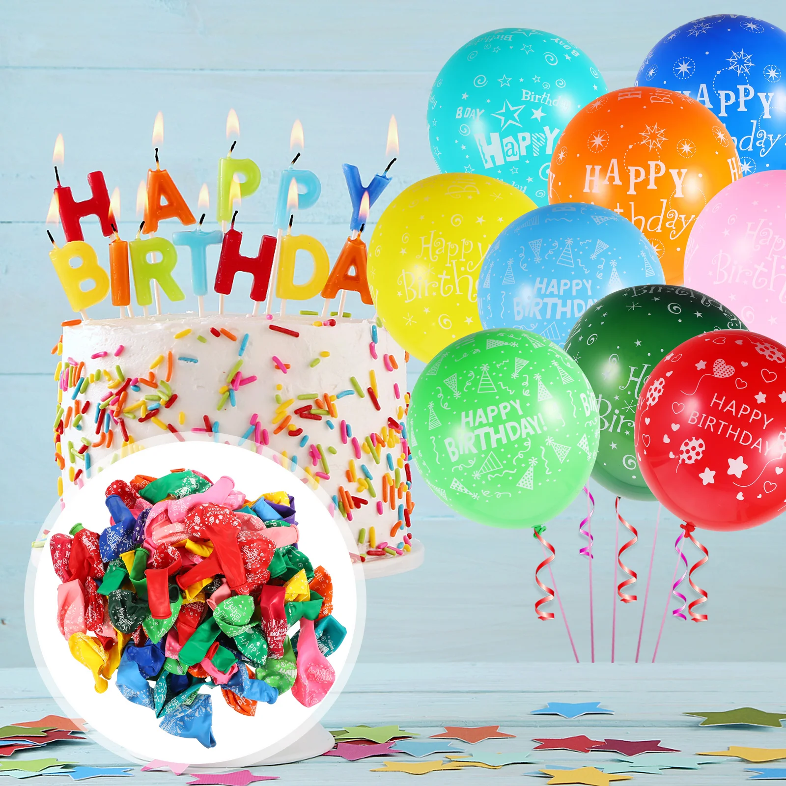 

100pcs Birthday Decorations Party Supplies Latex Reusable Premium Photo Props New Year Christmas Wedding