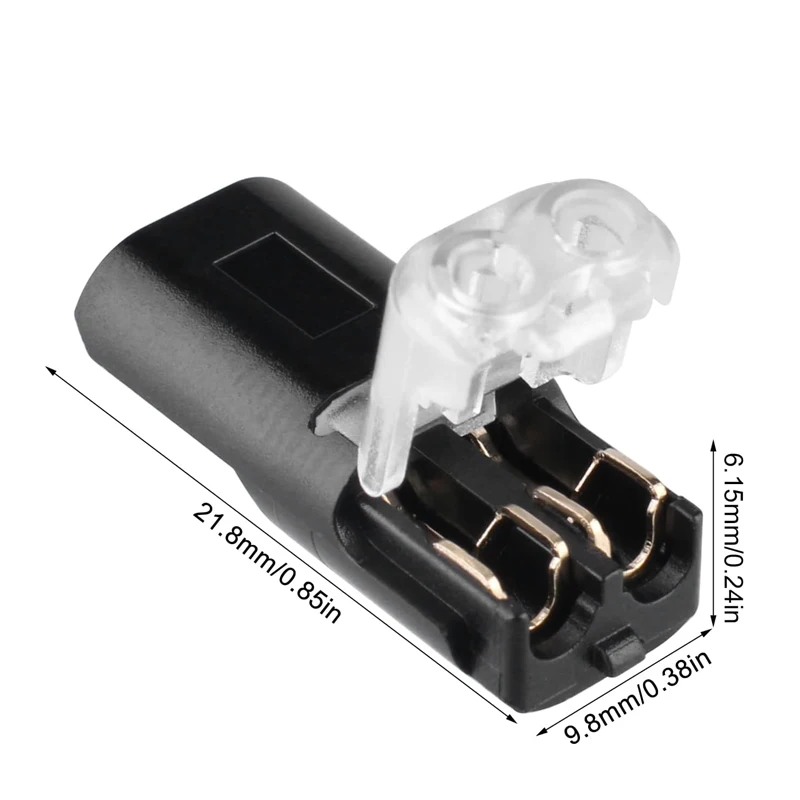 200/1pc Way Electric Wire Connectors Buckle Plug-in Double-Wire Terminal Block Cable Clamps Snap Wiring Quick Connector Strip