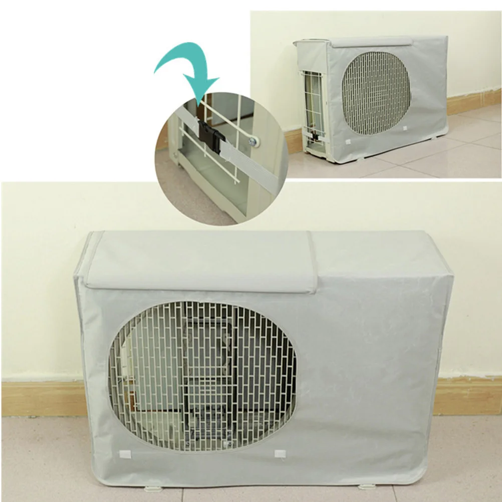 

Outdoor Air Conditioning Cover 74x54x26cm Silver Grey Heavy Duty Polyester Fabric Uv Rain Sandstorm Protective Cover for Ac Unit