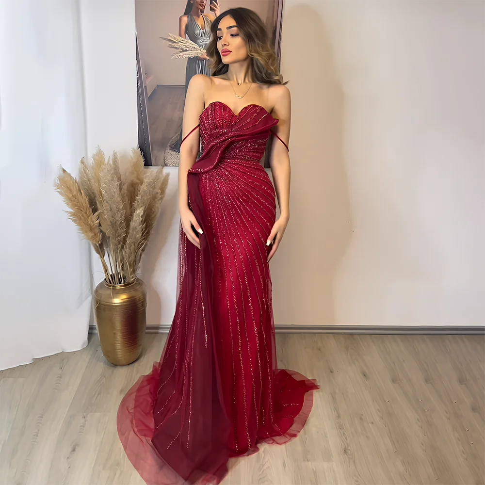 

Шарон Саид Роскошные винно-красные вечерние платья на одно плечо для свадебной вечеринки с высоким разрезом Черные вечерние платья русалки SS201 по индивидуальному заказу