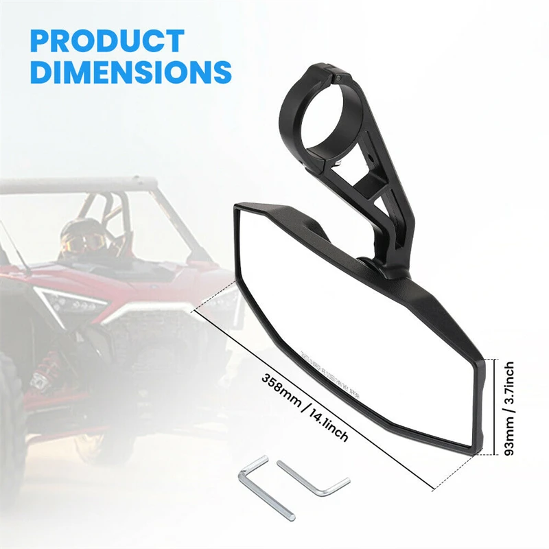 UTV Center Rearview Mirror 1.75\