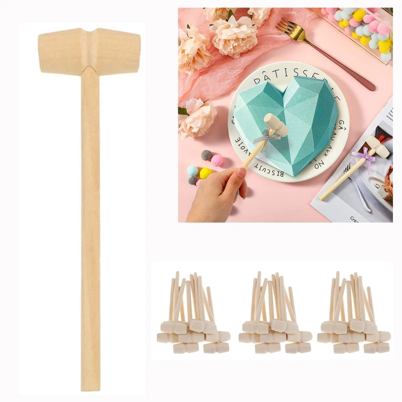 20/10/5 Pcs Mini Wooden Hammer Mallet Cake Demold Tool Jewelry Making Crab Lobster Seafood Crackers Balls Toy Kid Pounding