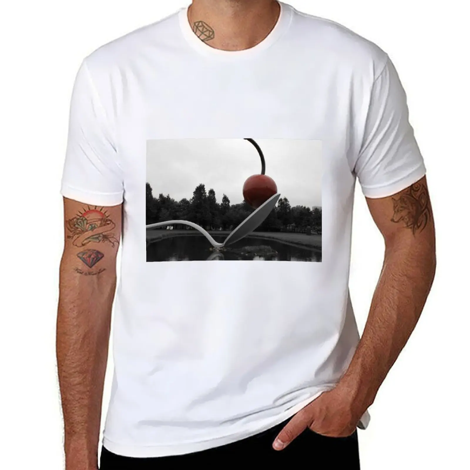 

Minneapolis, MN: Classic Cherry and Spoon T-Shirt printed t shirts for man cotton t shirts man 100% T-Shirt