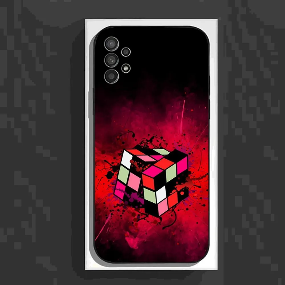 Cool Funny Rubiks Cube Phone Case For Samsung Galaxy A13,A21s,A22,A31,A32,A52,A53,A71,A80,A91 Soft Black Cover