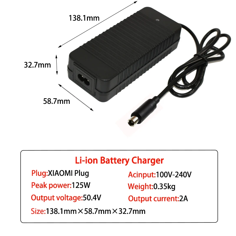 50.4V 2A Hoge kwaliteit oplader 50.4V 2A lithium li-ion oplader voor 12S lithium accu