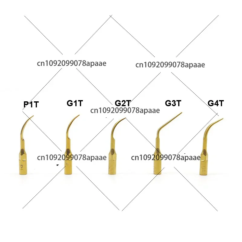 5Pcs/lot Titanium Gold Dental Ultrasonic Scaler Tips G1T G2T G3T G4T P1T P3T For EMS Woodpecker VRN Scaler Handpiece