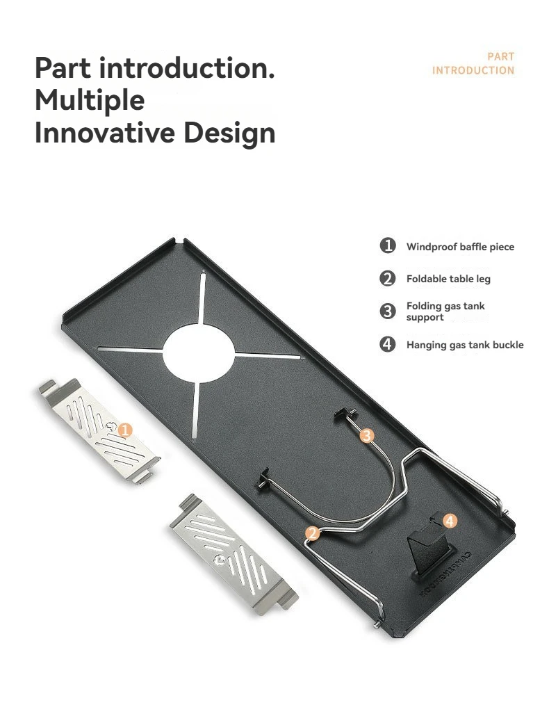 

CAMPINGMOON GT-3 черный набор аксессуаров для кемпинга, портативный кухонный стол для кемпинга, газовая плита для кемпинга, горелка, складной стол