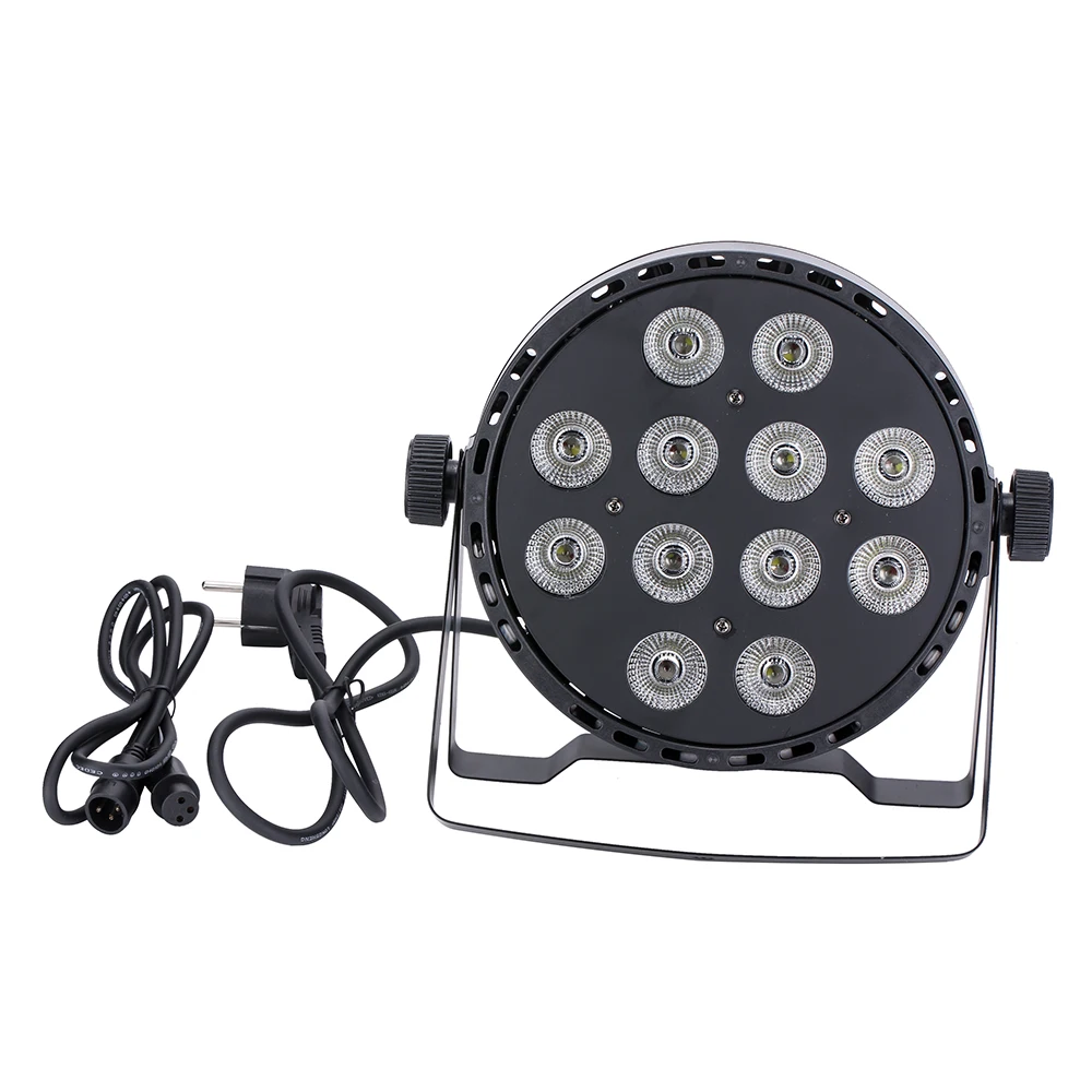 

12x10W Digital LED Par Light DMX Flat Stage Lighting with Stands Smooth Electronic Atmosphere Light for Party KTV Wedding