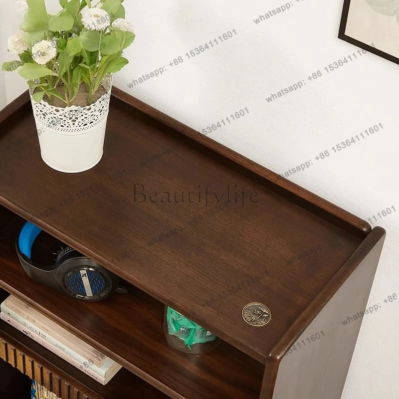 solid wood movable wall rack ultra-narrow restaurant storage low cabinet small apartment