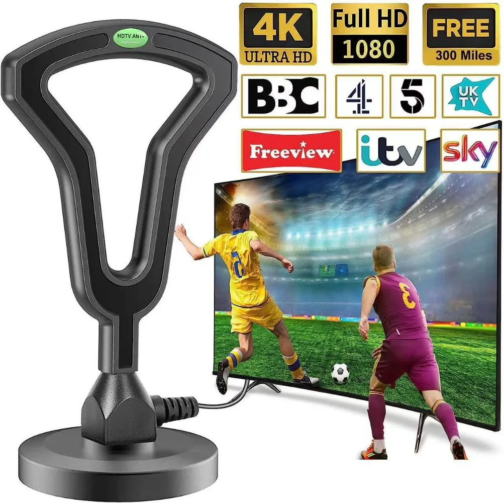 Antena cyfrowa HDTV do wszystkich Smart/Old TV do Smart TV do lokalnych kanałów Wewnętrzna obsługa 4K 1080P DVB-T2 ATSC DVB-T DMB-T、CMMB
