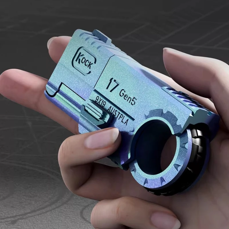 One Click Toy Gun Fidget Toys Mini Finger Ring Gun Stress Relief Desktop Toy Safe Toy for Kids Adults Men Games Fidget Gadget