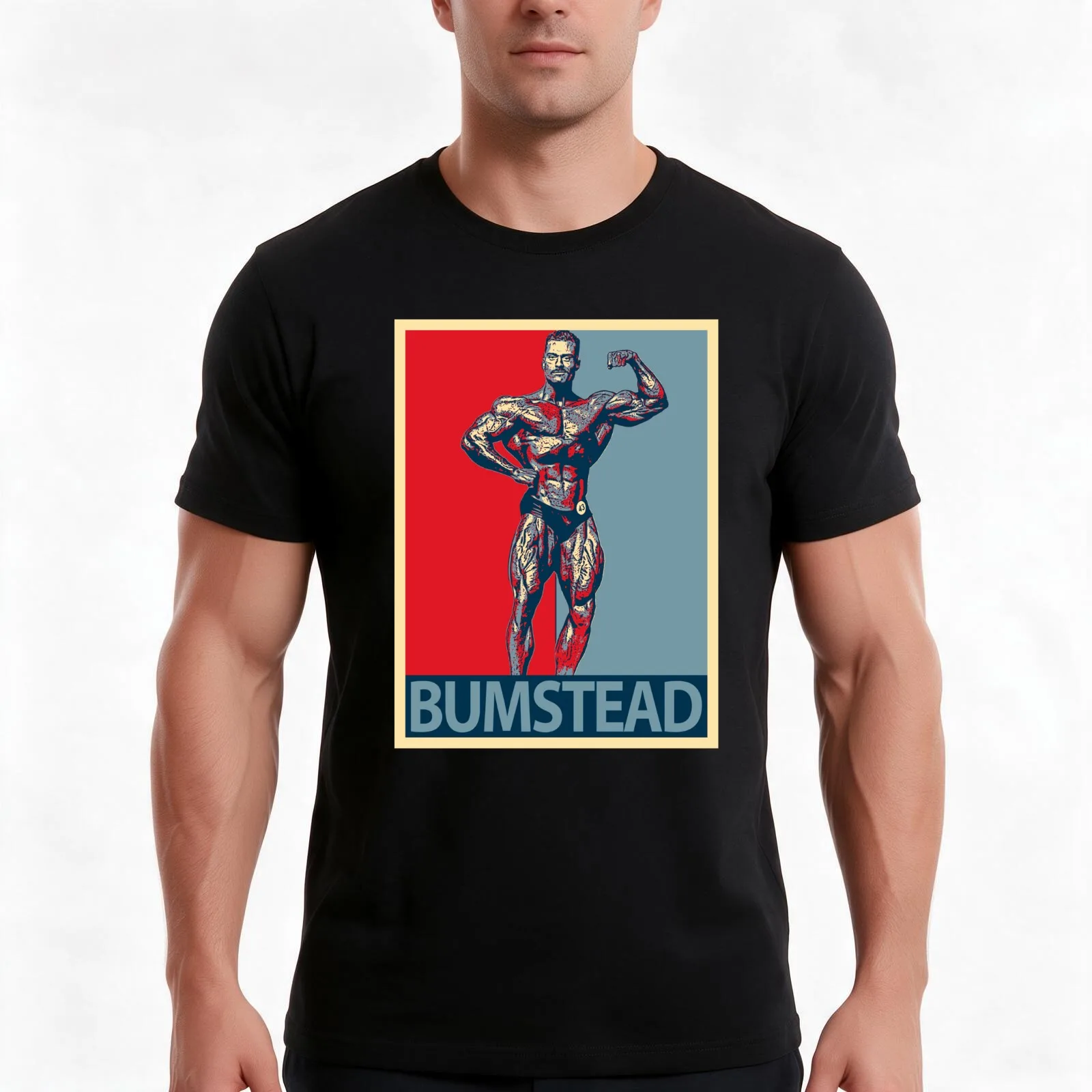 chris bumstead T-Shirt, Summer Casual Cotton Tee, Oversized Streetwear Tops, Vintage Graphic Print, Loose Fit Short Sleeve