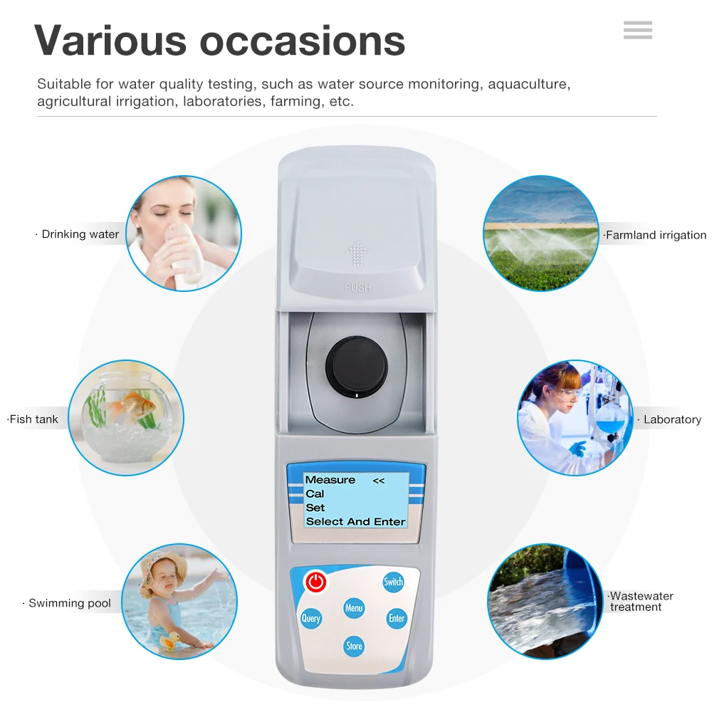 0-200NTU/1000NTU Smart Turbidity Meter Scattered Light Turbidity Meter Intelligent Colorimeter for Swimming Pool