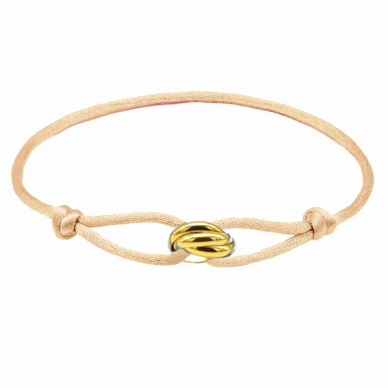 Zalman Groothandel GDS888 Luxe Unisex Armband 3 Metalen Gesp Handketting Verstelbare Heren Touw Armband Voor Vrouwen Sieraden Geschenken