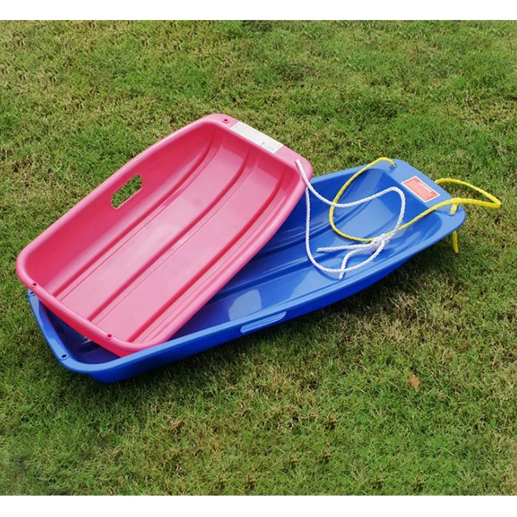 New Style Child Snow Sled Outdoor Plastic Toboggan Snow Sled 2 Handles for Unisex Kids Adult