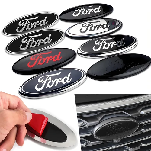 Imagen 1 del producto Para Ford Transit Ecosport ESCORT Fiesta Focus Ranger Mondeo Mustang Logo del coche capó de rejilla delantera insignia del maletero trasero emblema accesorio