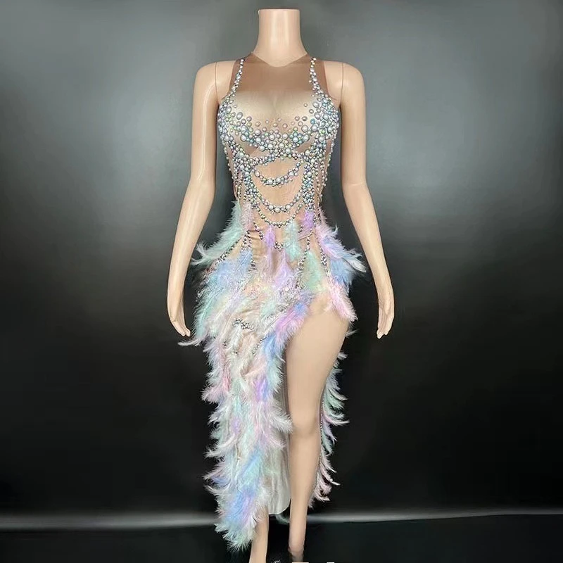 زي موضة اللاتينية الرقص قاعة الرقص مزاجه المرحلة ريشة تنورة مساء فستان Zou الطيور Vestidos De Graduaciones Mujer