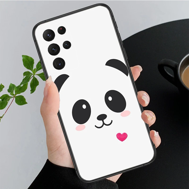 الكرتون الباندا قضية الهاتف لسامسونج غالاكسي A35 A55 A54 A15 A25 A05s A05 A22 A24 A52 A33 A34 M34 M14 M54 M23 Funda