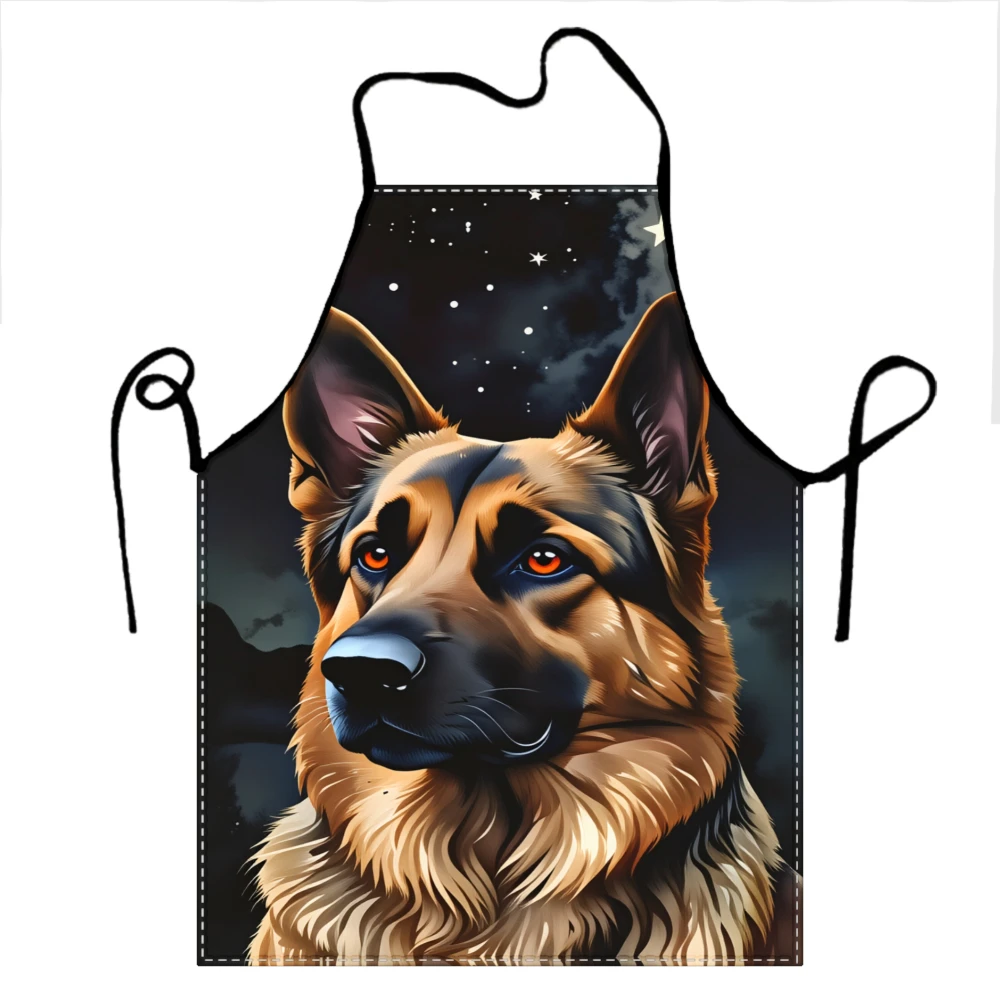 German Shepherd Dog Apron With Starry Night Sky Design For Cooking And Baking