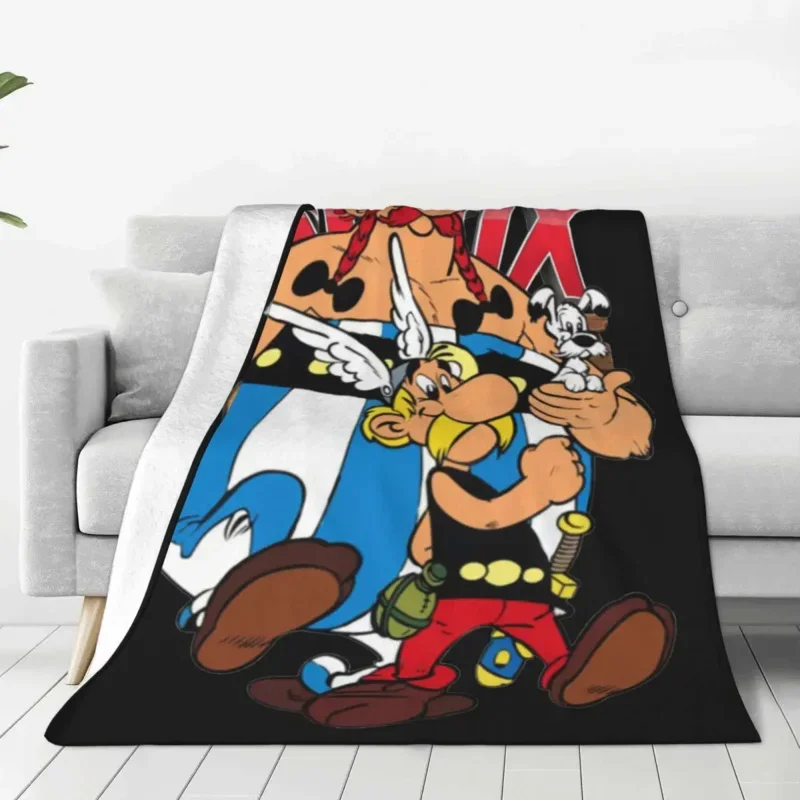 

Asterix And Obelix Blanket Plush Funny Warm Throw Blanket for Chair Covering Sofa Summer