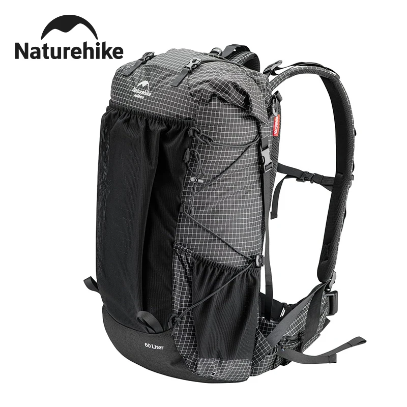 Zaino da montagna Naturehike Rock 60/40 + 5L Zaino da trekking con telaio interno per campeggio all'aperto Zaino da viaggio con copertura antipioggia