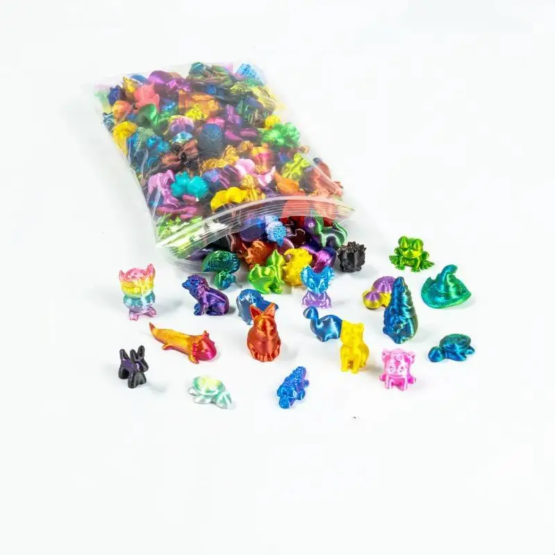 3D Printed Mini Animal Figurines Scratch Resistant Mixed Color Assortment Durable Home Window Sill Decor Ornaments