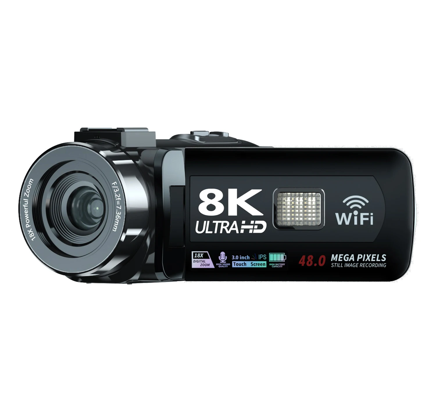 YouTube Camcorder 8K Ultra HDR Camera 48MP Streaming Touch Screen Digital Video Cam