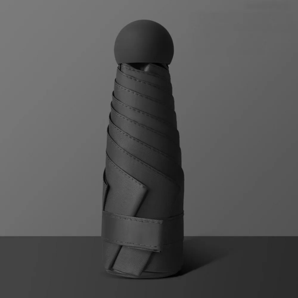 

Мини-капсульный складной зонт, ветрозащитный 5-кратный зонт от дождя, усиленная стойка для зонтов с коробкой для хранения, зонт от солнца для девочек