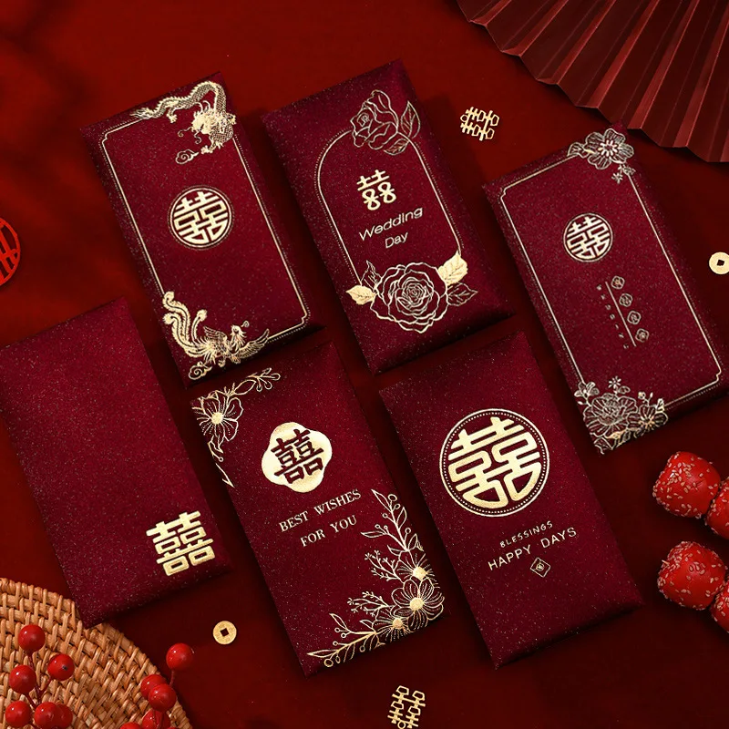

6Pcs Red Envelope Wedding Special 2025 New Chinese wedding Personalized Creative Senior Sense Red Envelope Bag
