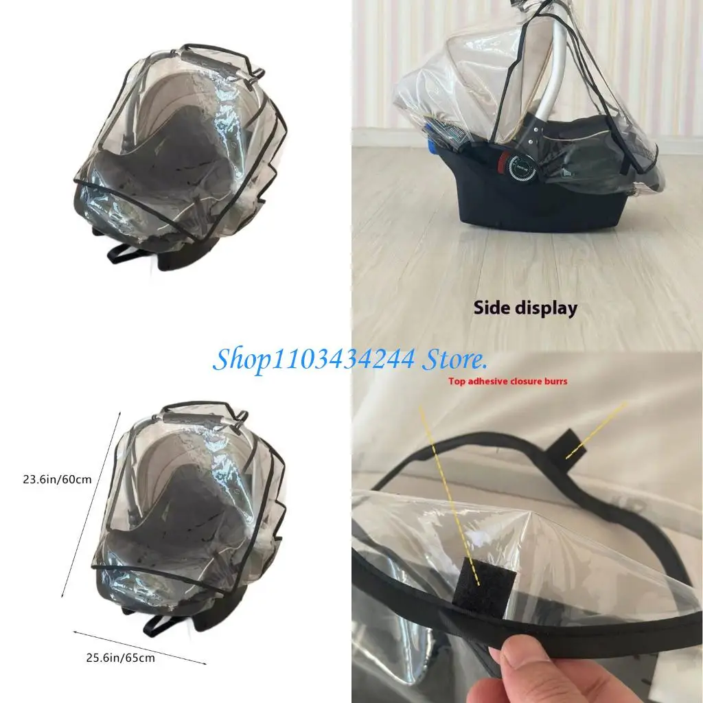 ベビーカー保護のための透明な窓と通気性のある換気を備えた防水幼児キャリア雨シールド