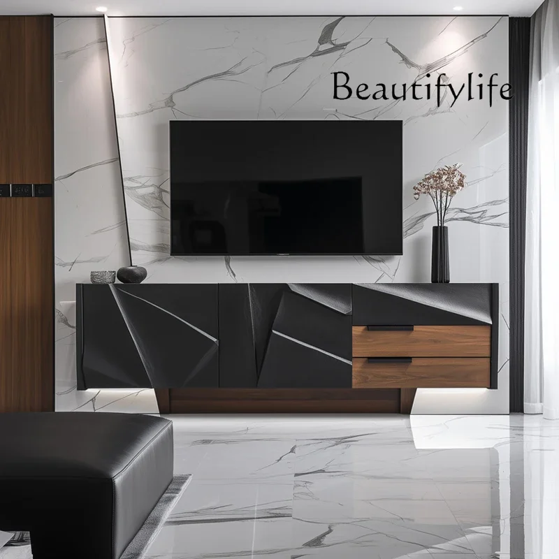 

living room furniture sets Italian light luxury solid wood TV cabinet designer wall locker villa living room high-end decorative