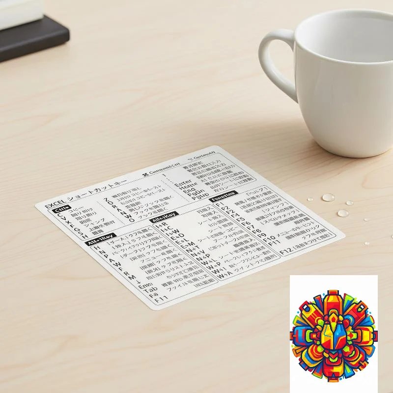 Japanese Excel Office Shortcut Stickers Wear Resistant Fadeless for Windows PC Work Study Use