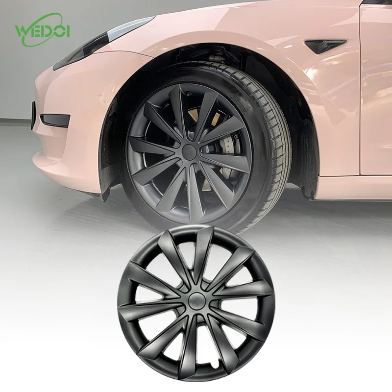 

18Inch Abs Shockproof For Teslas Model 3 Hubcap Custom Spinning Hubcaps Automobile Wheel Hub Cover exterior accessories