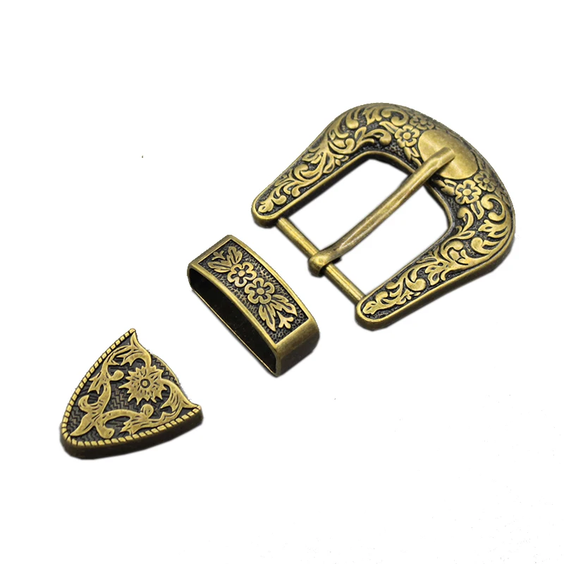 3Pcs/Set Ethnic Metal Pin Buckles Plating Retro Jeans Dress Waistband Adjustment Buckle Clasp Women Belt Buckle DIY Accessories