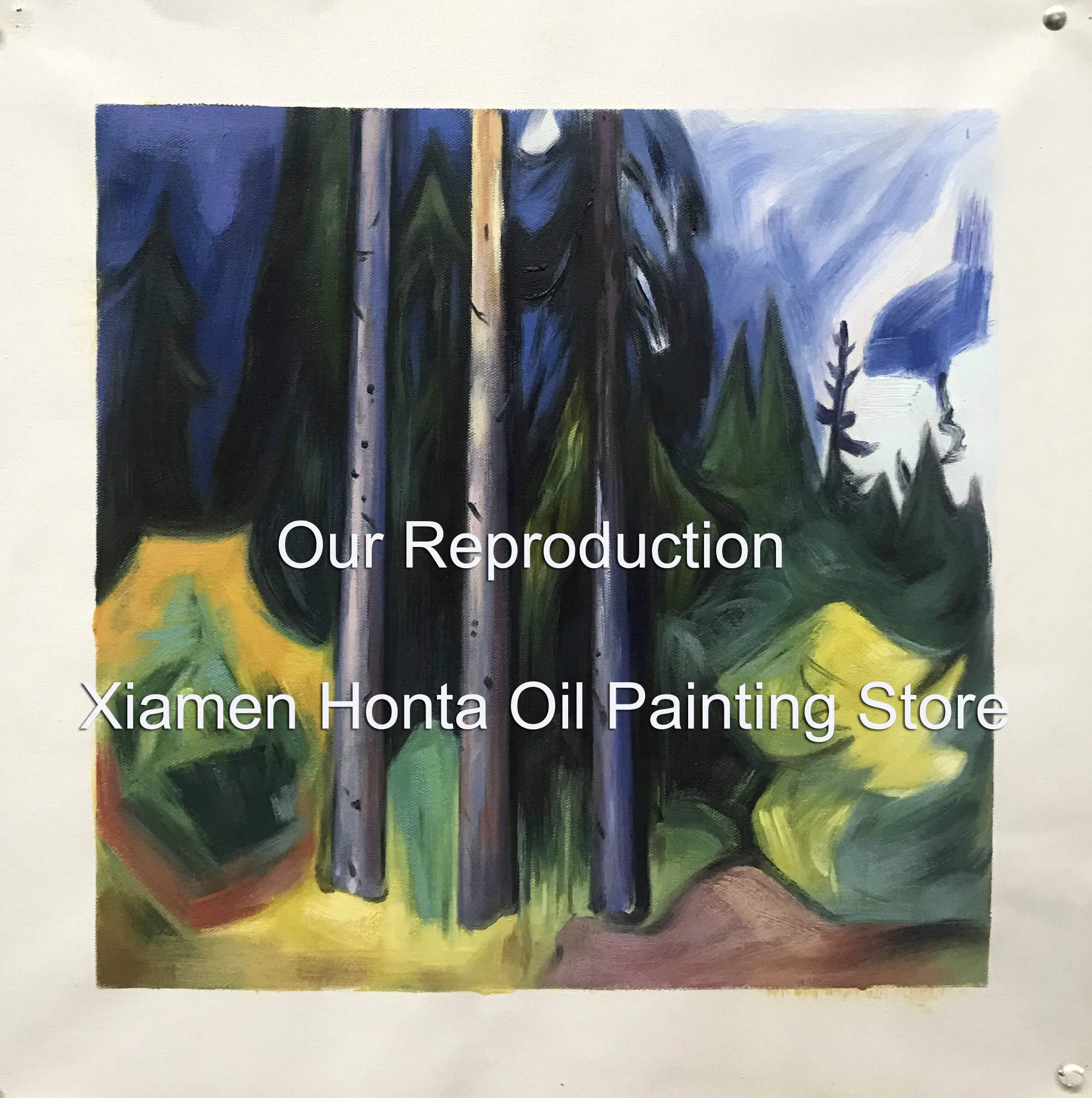 100% handmade Oil Painting Reproduction on Linen Canvas by professional artist,Cheap price,forest-1903 By Edvard Munch,Free Ship