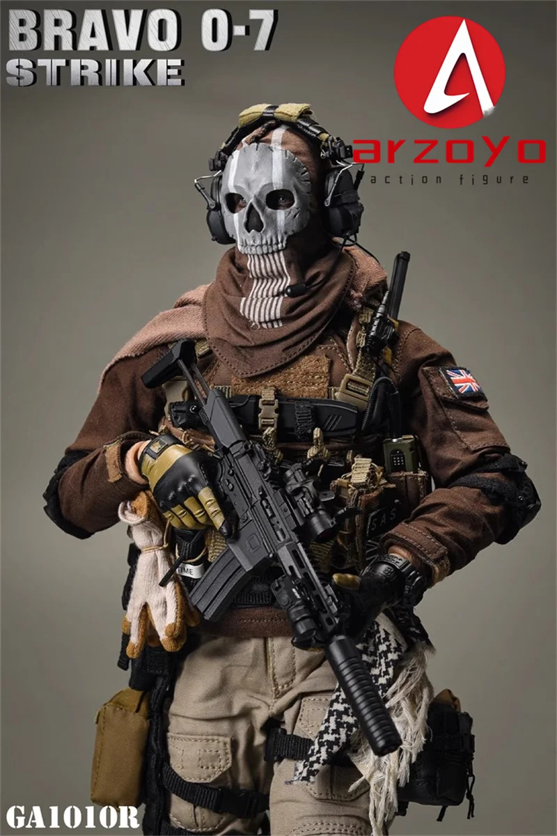 EASY&SIMPLE 1/6 BRAVO 0-7 SAS Maska Czaszki w Skali 1/6, Strój Bojowy Ducha, Pełny Zestaw dla Figurki Akcji 12-calowej, Model Kolekcjonerski