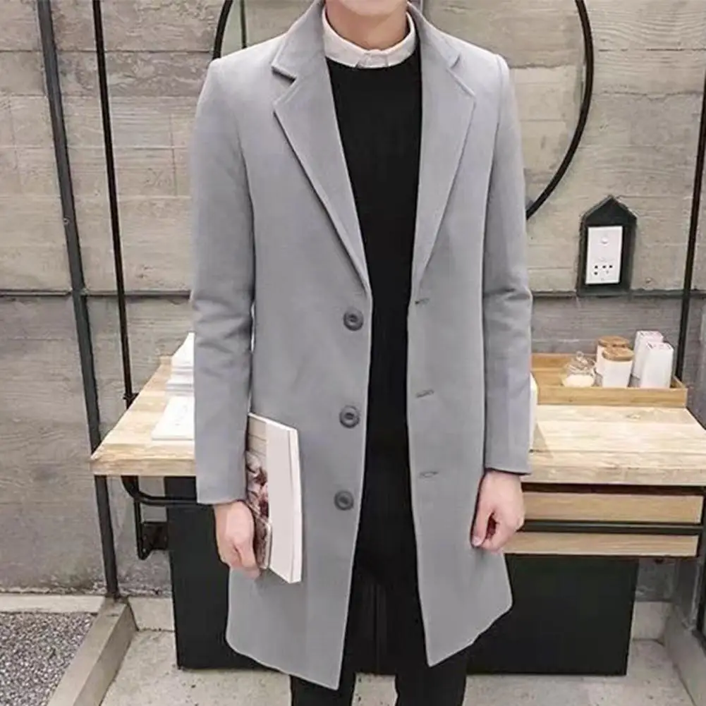 Men  Spring Trench Coat Korean Single-breasted Fashion Overcoat for Male Cardigan Long Windbreaker Streetwear Men Coat Outerwear