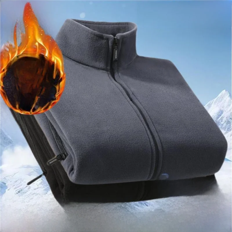 

High Quali Thiened Autumn Winter Fce Jaet Loose Large Size Men's Outerwear Stand Collar Zipper Closure Pure Color