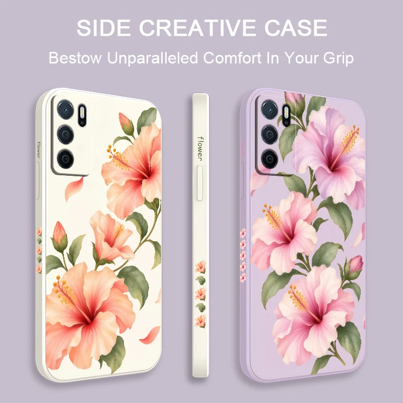 Pink Flower Part Pattern Phone Case For OPPO A5 A9 2020 A11K A11X A5X A9X A12S A9X A6C A6T A5 Pro Drop Resistant Soft Cover Capa
