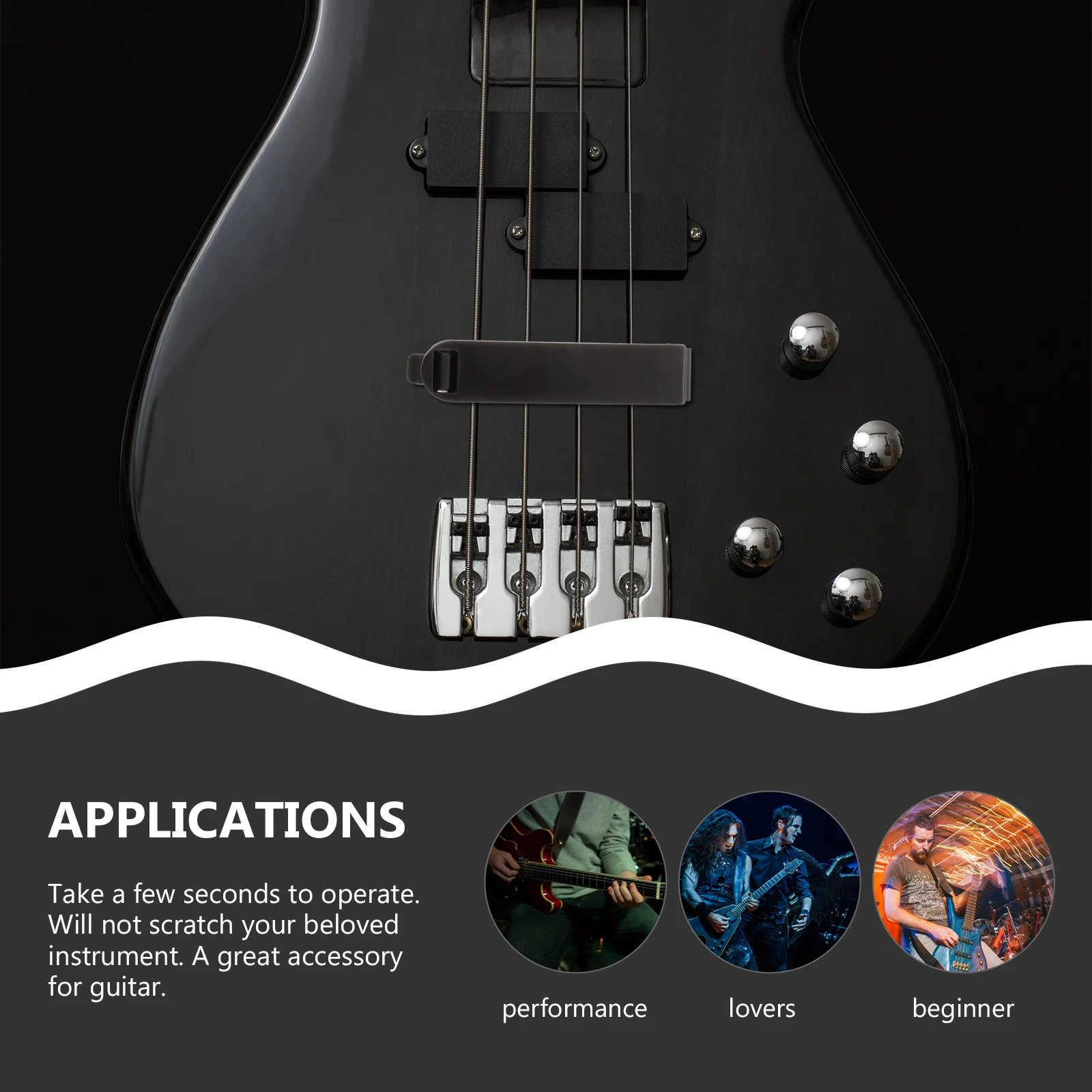 

Guitar Muffler Acoustic String Mute Practice Tool Durable Noise Reducer Easy Install Guitar Muffler Bass Mute