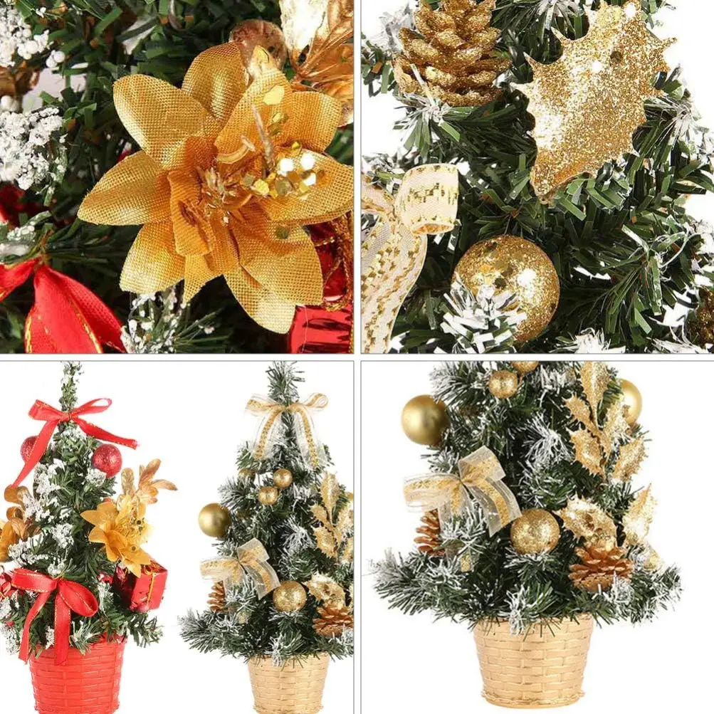 7.8Inch Mini Christmas Tree Desktop Decoration Window Ornament New Year Home Festival Party Xmas Tabletop Crafting Figurine Gift