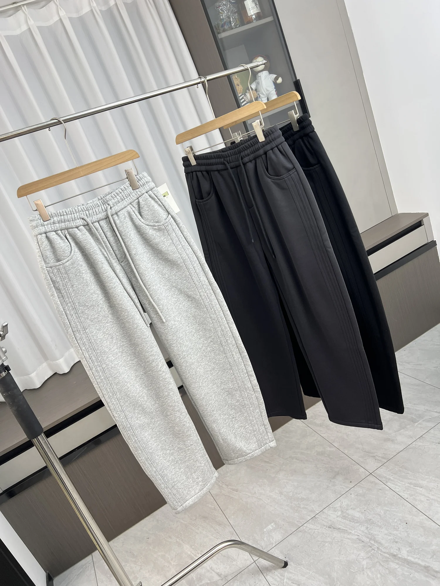 

Мужские удобные спортивные повседневные брюки на подкладке, осень-зима, универсальные модные прямые брюки с эластичной резинкой на талии